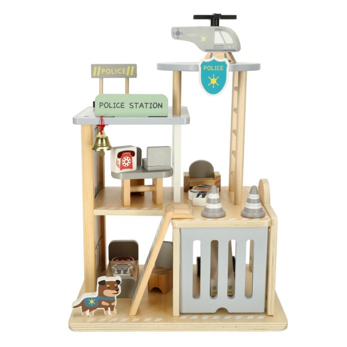 garaż drewniany dla dzieci policja